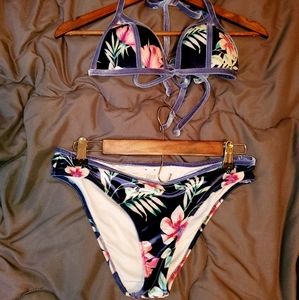 Victoria's secret PINK floral velvet bikini size M